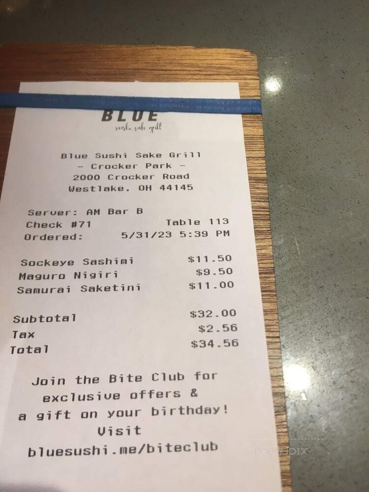 Blue Sushi Sake Grill - Westlake, OH menu_pic