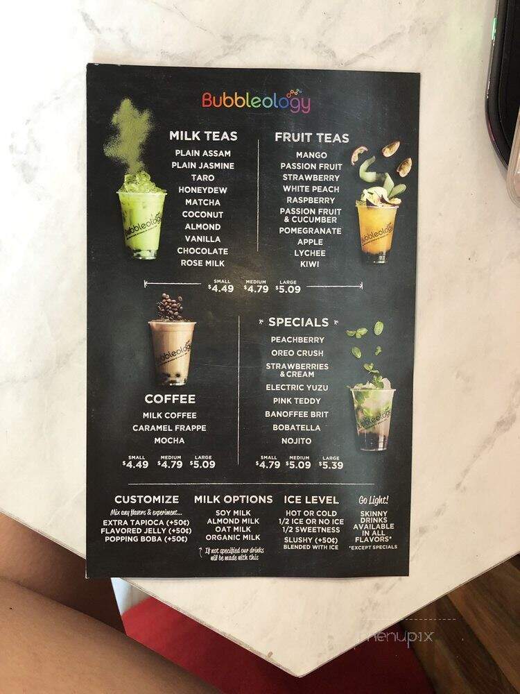 Bubbleology - Boca Raton, FL menu_pic