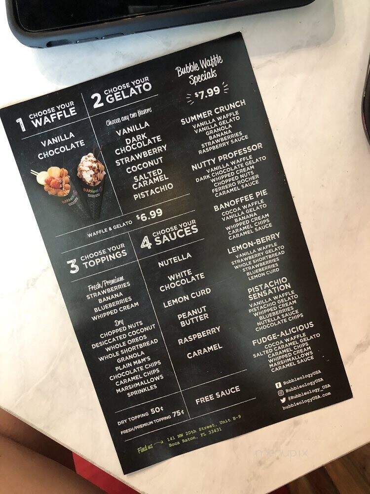 Bubbleology - Boca Raton, FL menu_pic