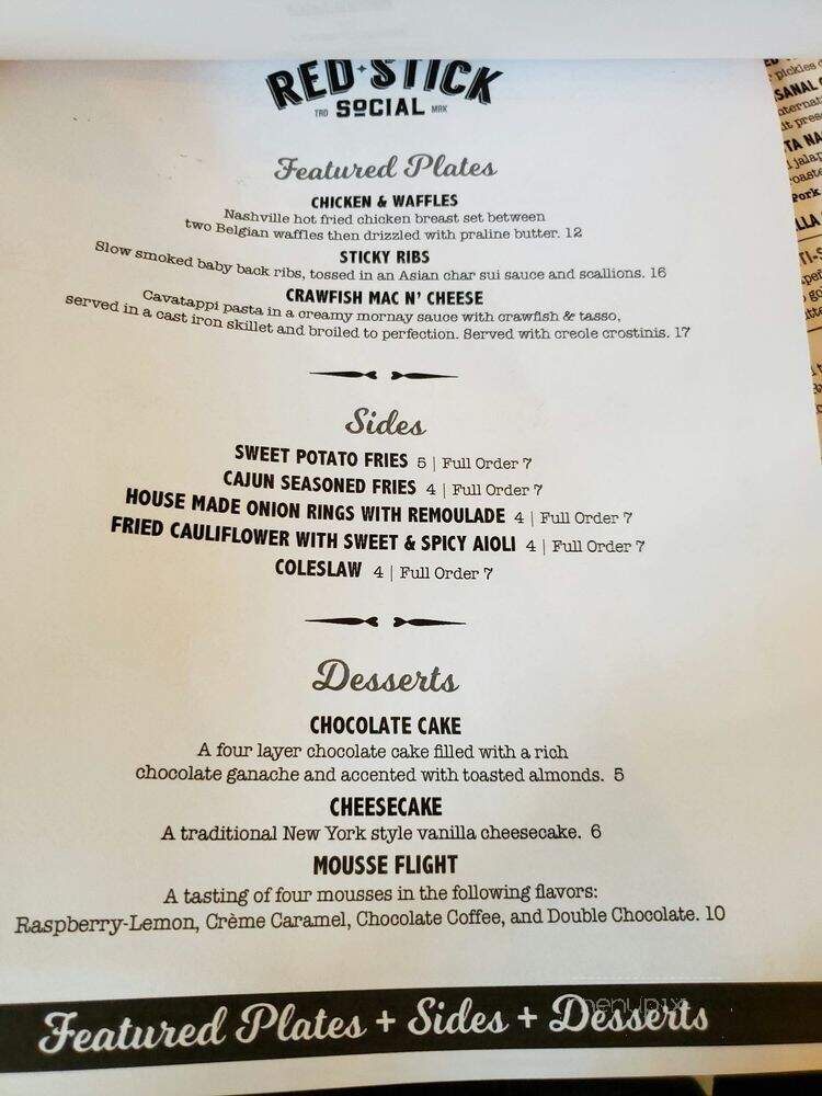 Red Stick Social - Baton Rouge, LA menu_pic