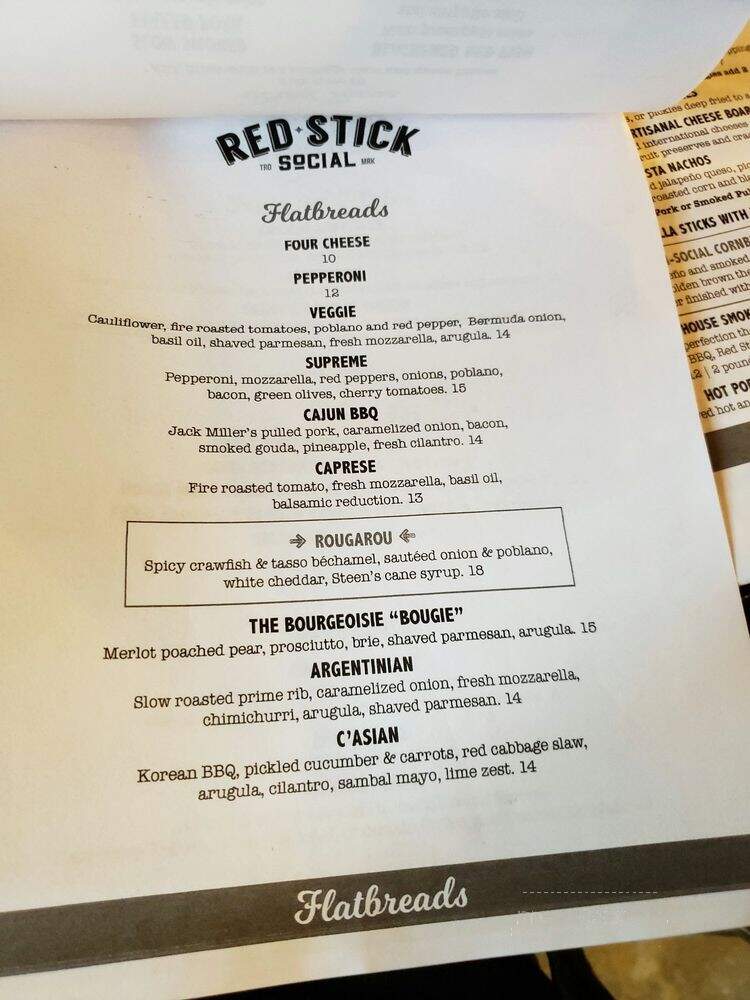 Red Stick Social - Baton Rouge, LA menu_pic