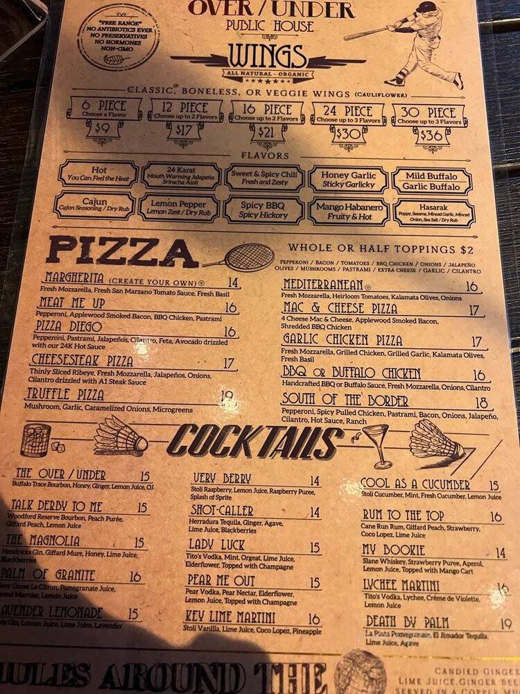 Over Under Public House - Burbank, CA menu_pic