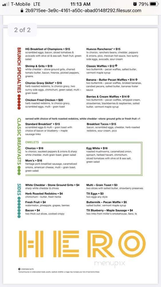 Hero - Dallas, TX menu_pic