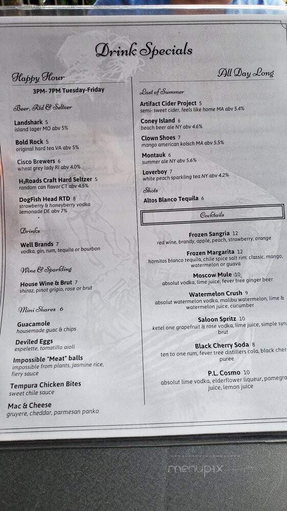 The Painted Lady Saloon - New York, NY menu_pic