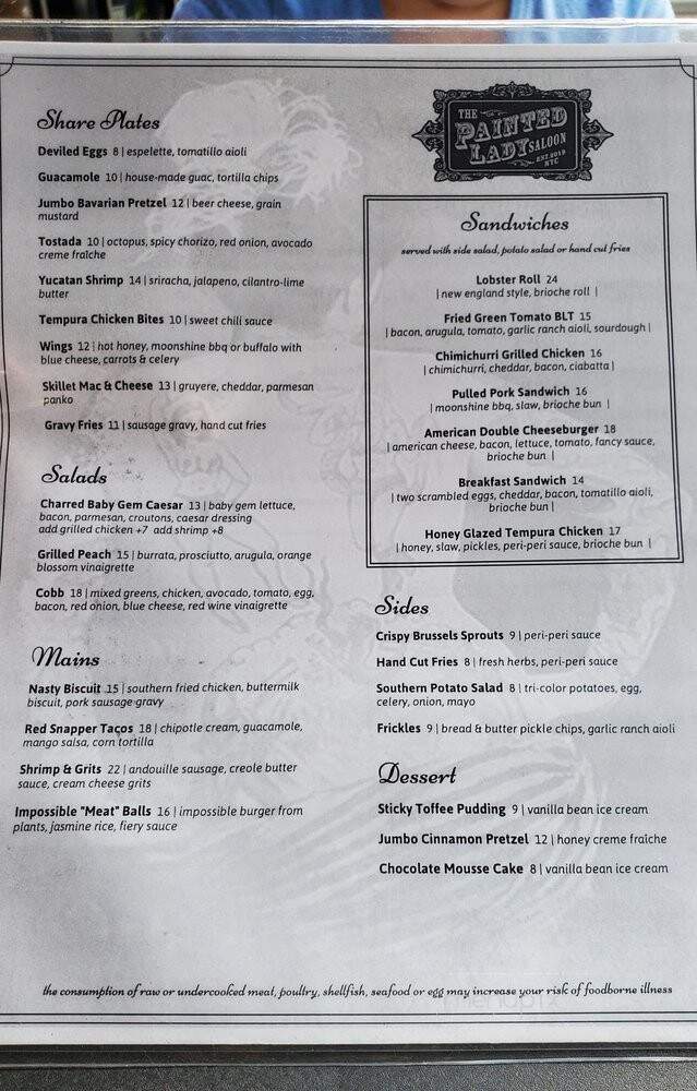 The Painted Lady Saloon - New York, NY menu_pic