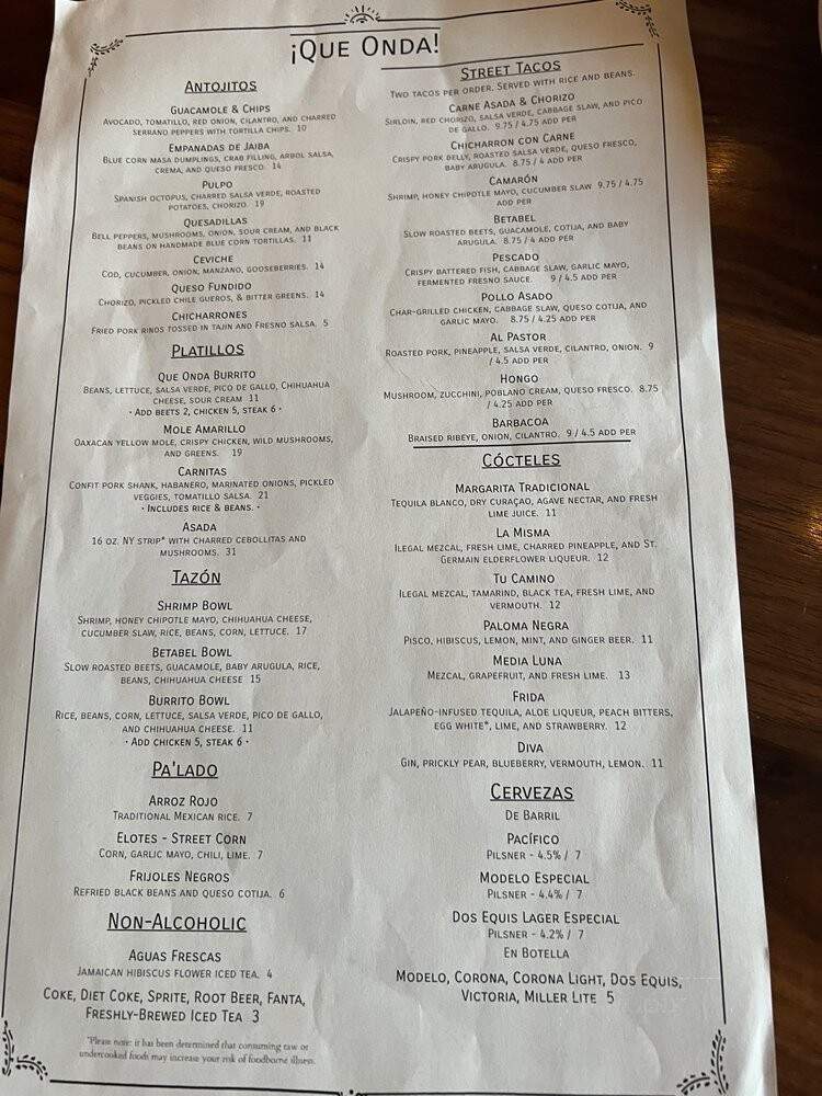 Que Onda Mexican Restaurant - Chicago, IL