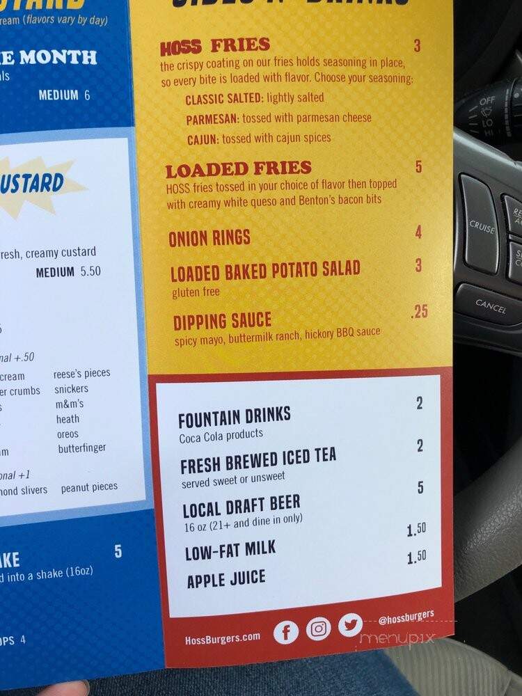 Hoss' Loaded Burger Shop - Nolensville, TN menu_pic