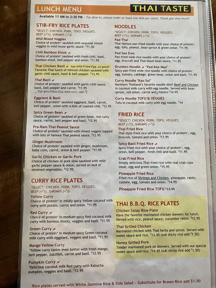 Thai Taste Restaurant - San Ramon, CA