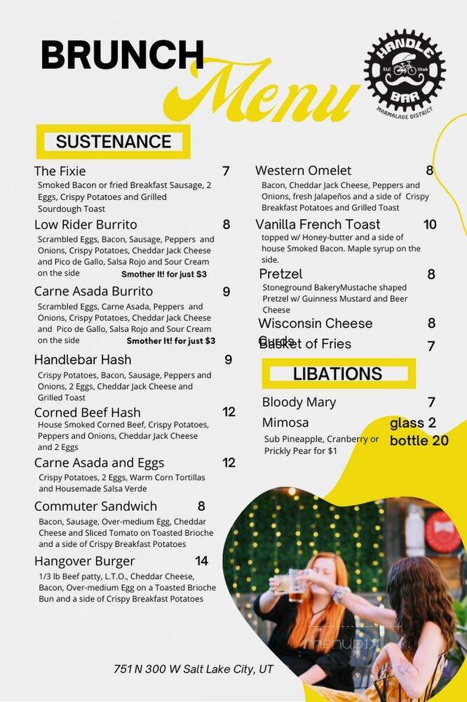 Handlebar - Salt Lake City, UT menu_pic