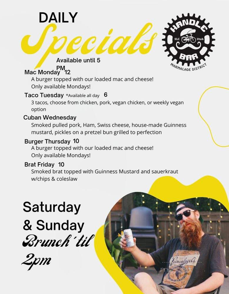 Handlebar - Salt Lake City, UT menu_pic