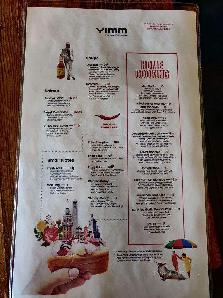 Yimm - Oakland, CA menu_pic