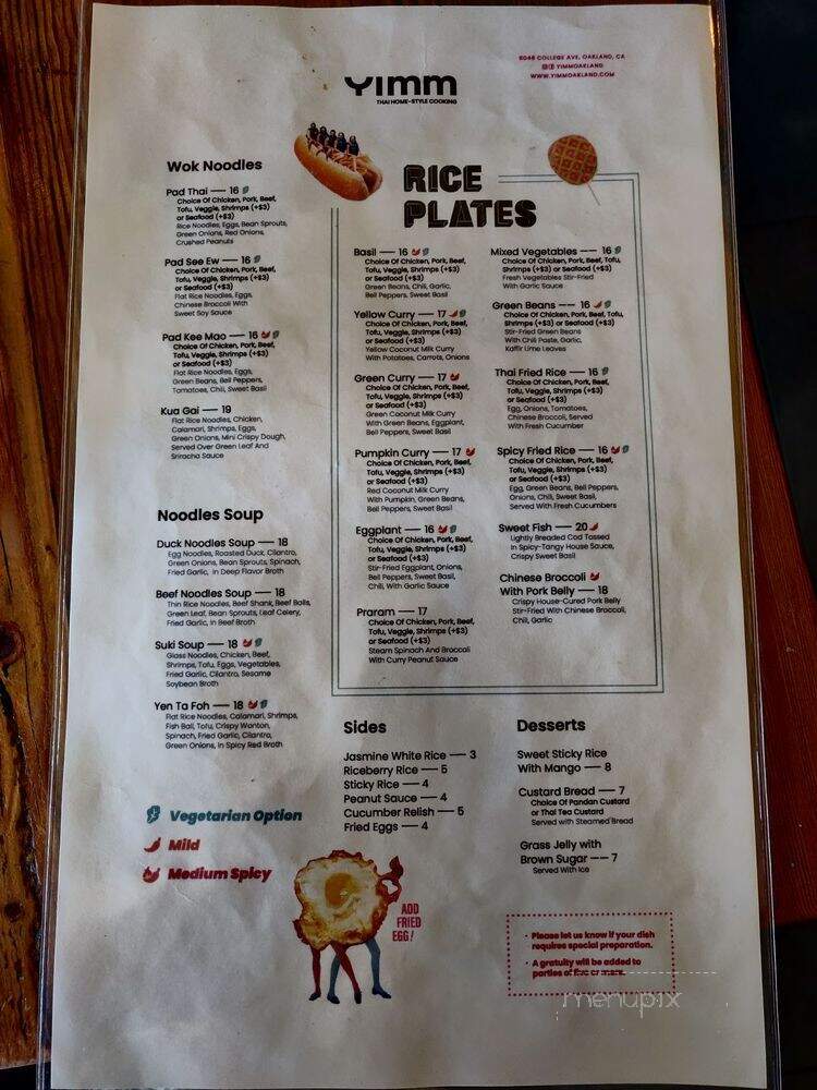 Yimm - Oakland, CA menu_pic