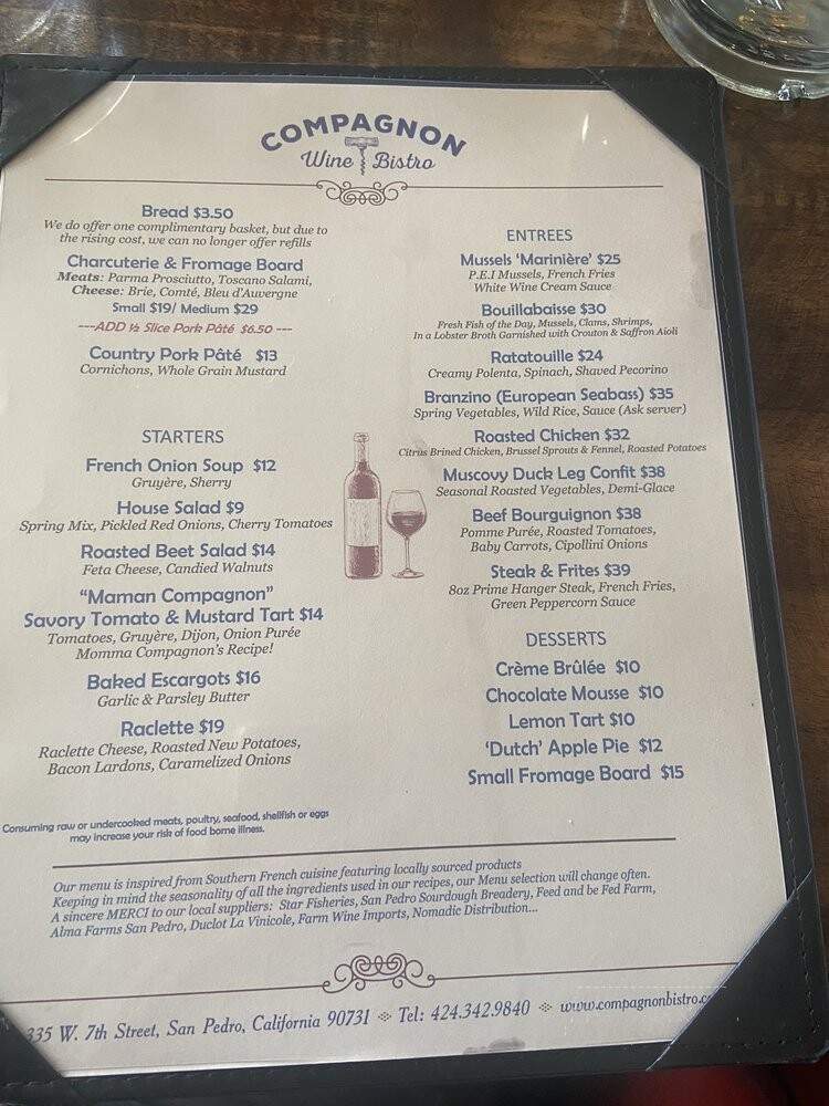 La Buvette Bistro - San Pedro, CA menu_pic