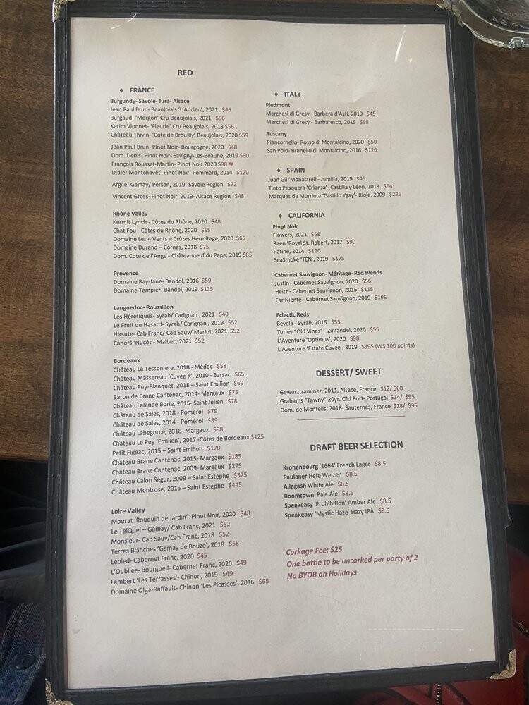 La Buvette Bistro - San Pedro, CA menu_pic