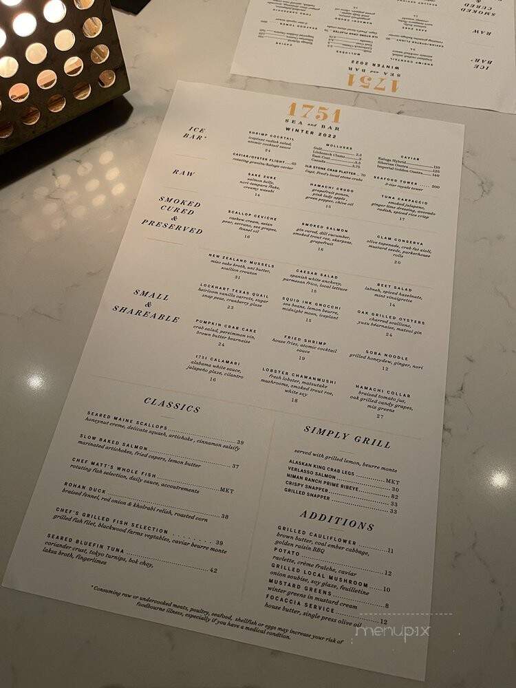 1751 Sea and Bar - Houston, TX menu_pic