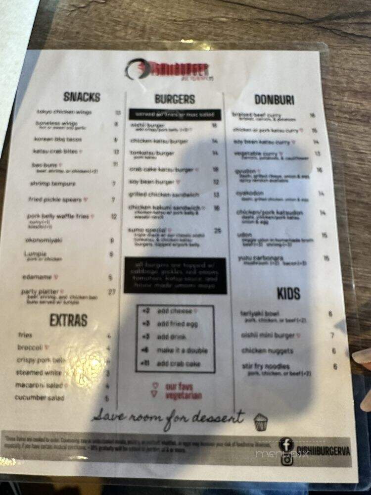 Oishii Burger - Virginia Beach, VA menu_pic