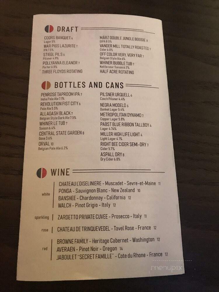 Stone Fox - Chicago, IL menu_pic