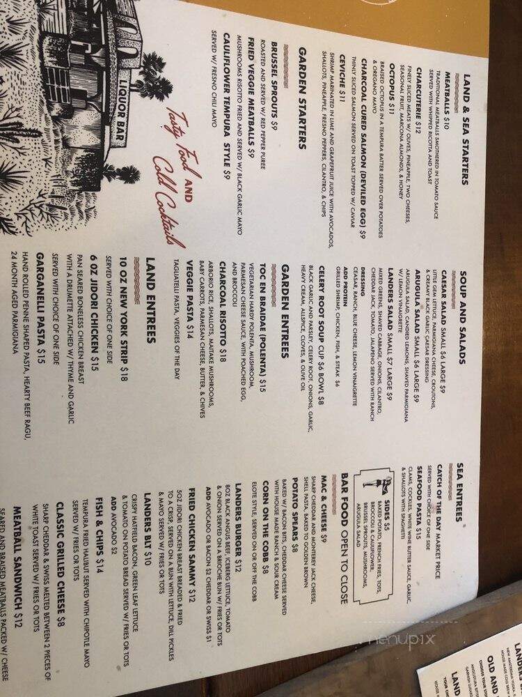 Landers Liquor Bar - Costa Mesa, CA menu_pic