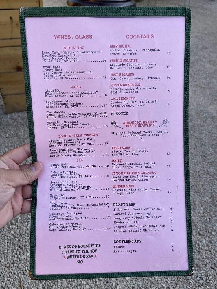The Win-Dow at American Beauty - Venice, CA menu_pic