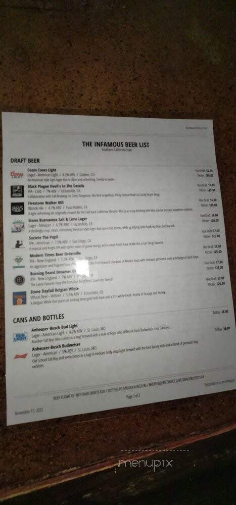 Buckboard's Barbeque and Brew - El Cajon, CA menu_pic