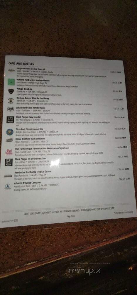 Buckboard's Barbeque and Brew - El Cajon, CA menu_pic