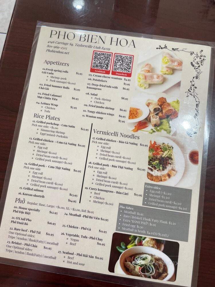 Pho Bien Hoa - Salt Lake City, UT menu_pic