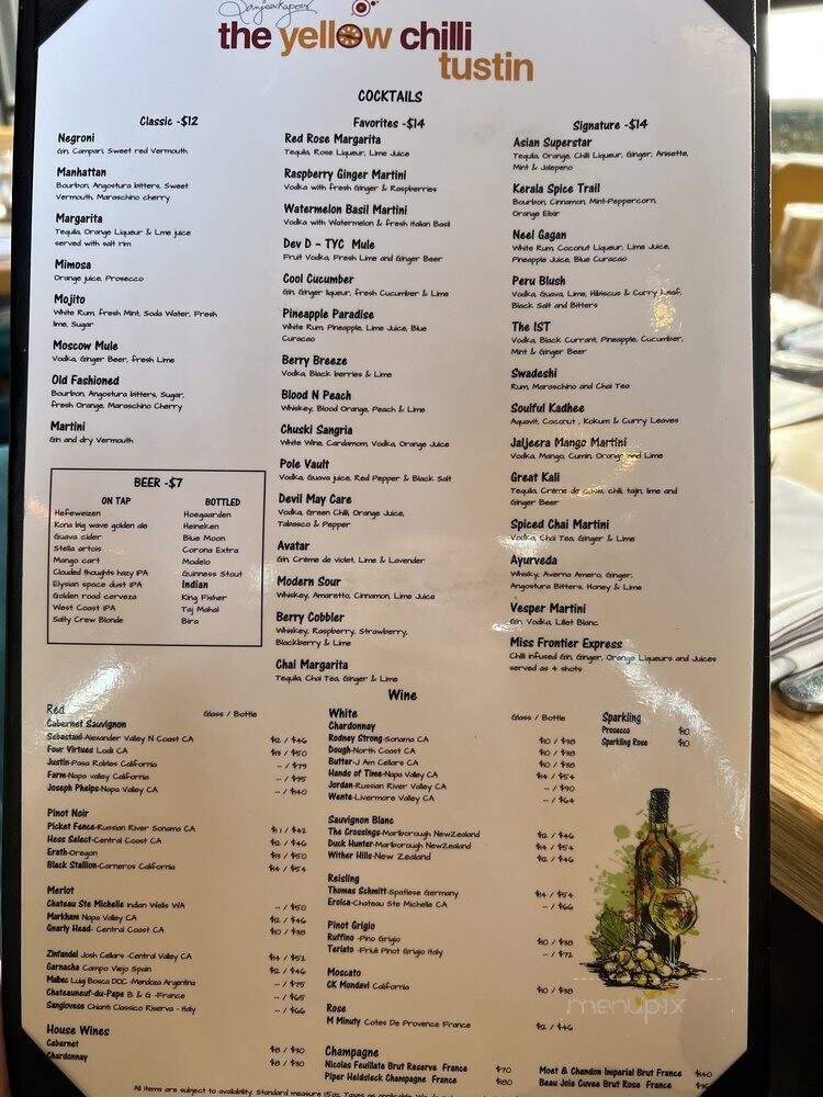 The Yellow Chilli - Tustin, CA menu_pic