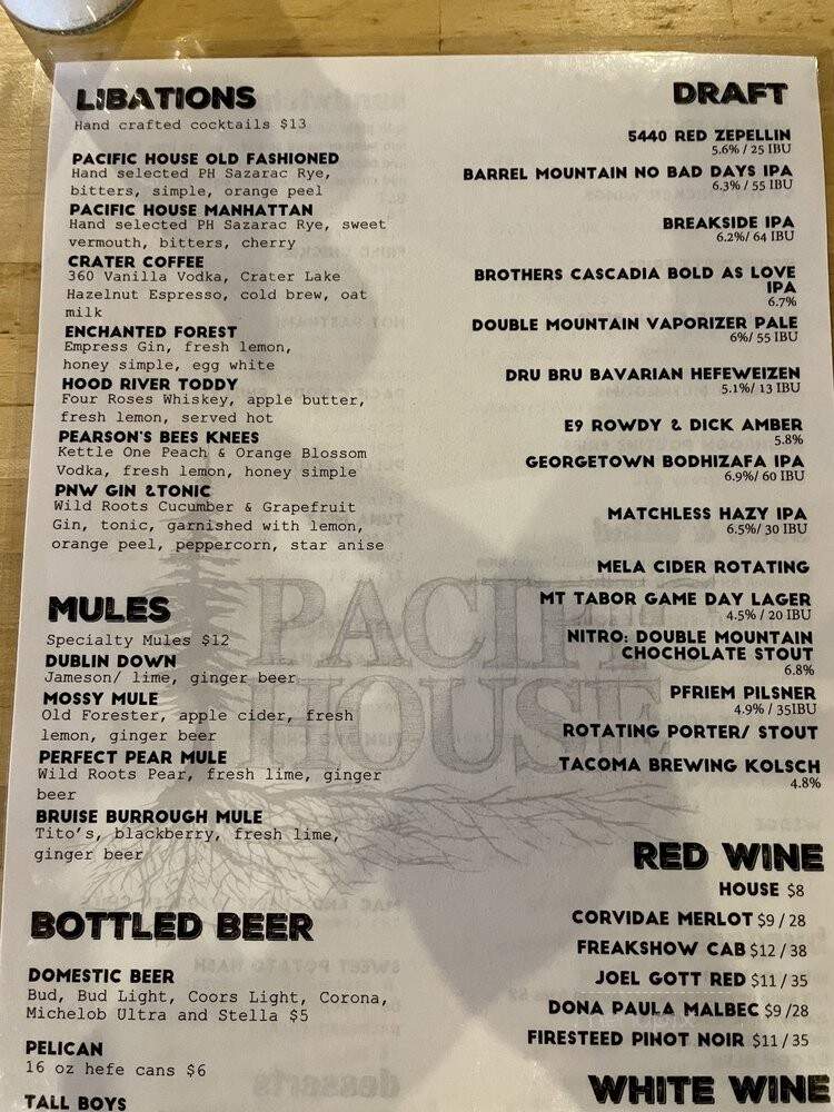 Pacific House - Camas, WA menu_pic