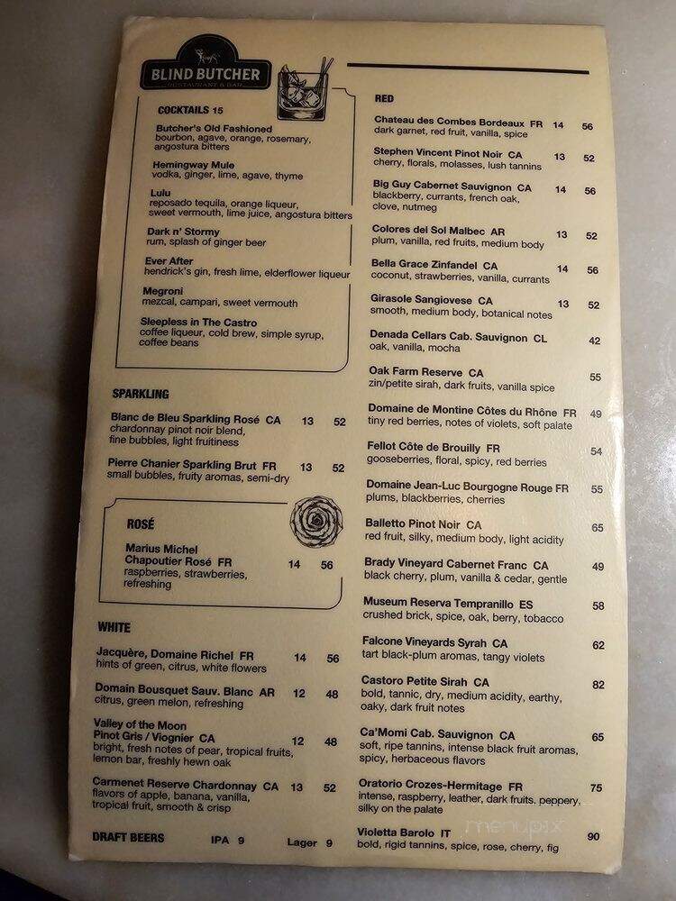 Blind Butcher - San Francisco, CA menu_pic