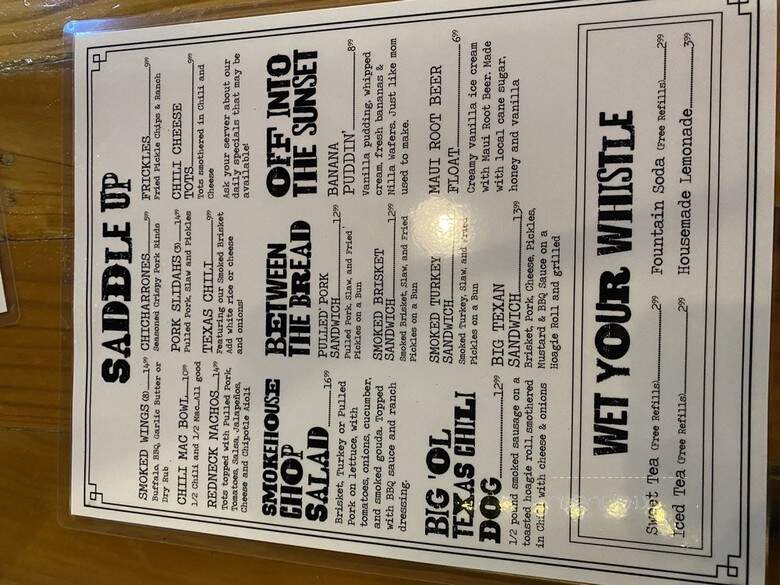 Tex 808 Bbq + Brews - Honolulu, HI menu_pic