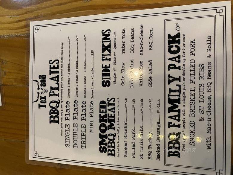 Tex 808 Bbq + Brews - Honolulu, HI menu_pic