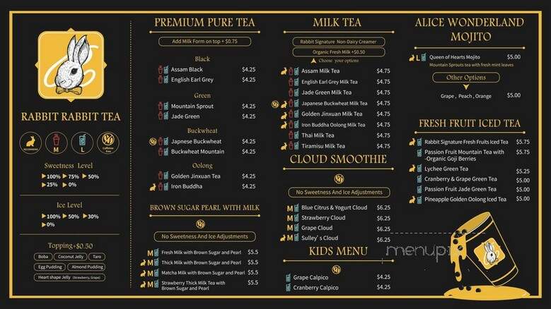 Rabbit Rabbit Tea - New York, NY menu_pic