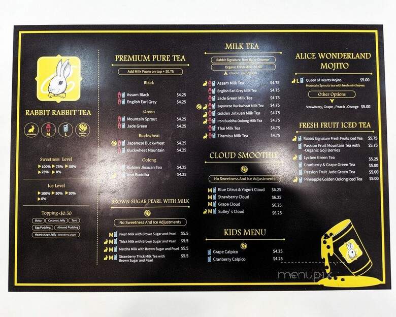 Rabbit Rabbit Tea - New York, NY menu_pic