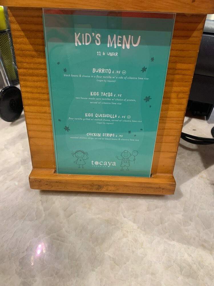 Tocaya - Burbank, CA menu_pic