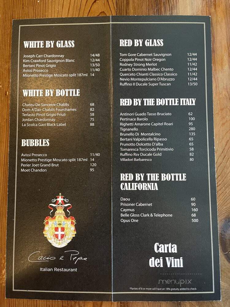 Cacio e Pepe - North Miami Beach, FL menu_pic