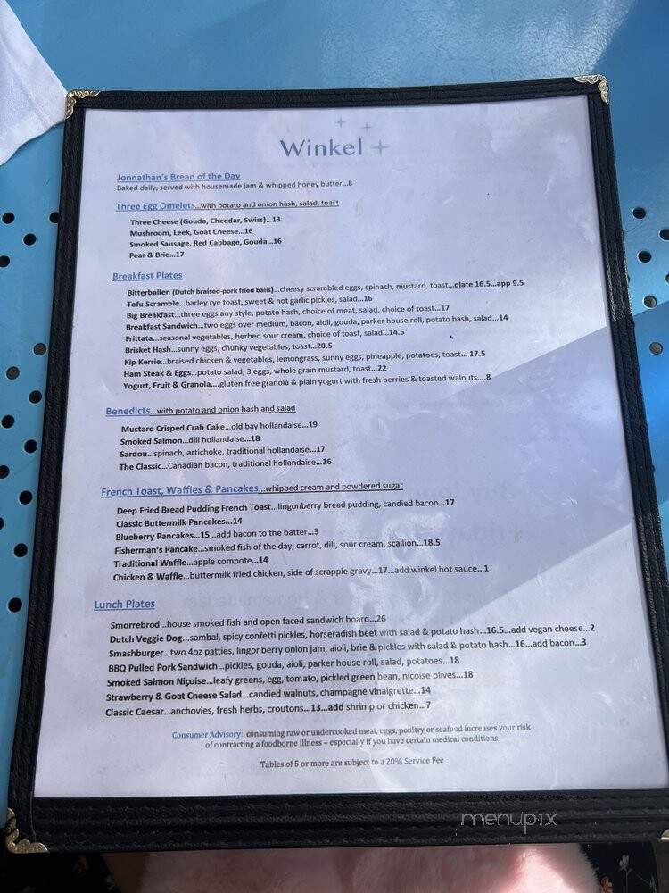 Winkel - Philadelphia, PA menu_pic