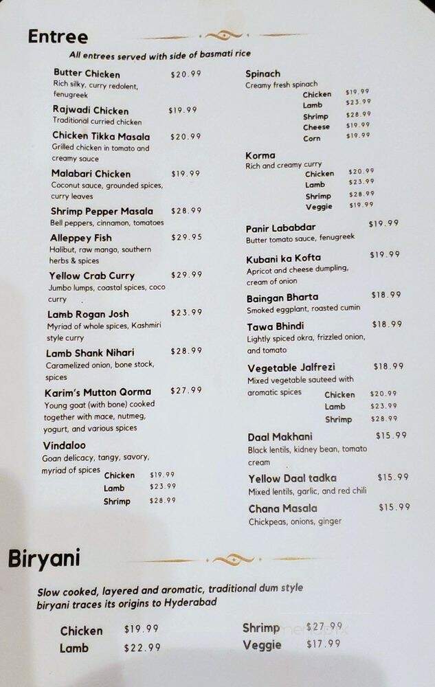 Commonwealth Indian Restaurant - Rockville, MD menu_pic