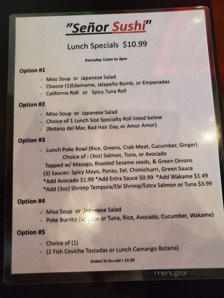Senor Sushi - Pomona, CA menu_pic
