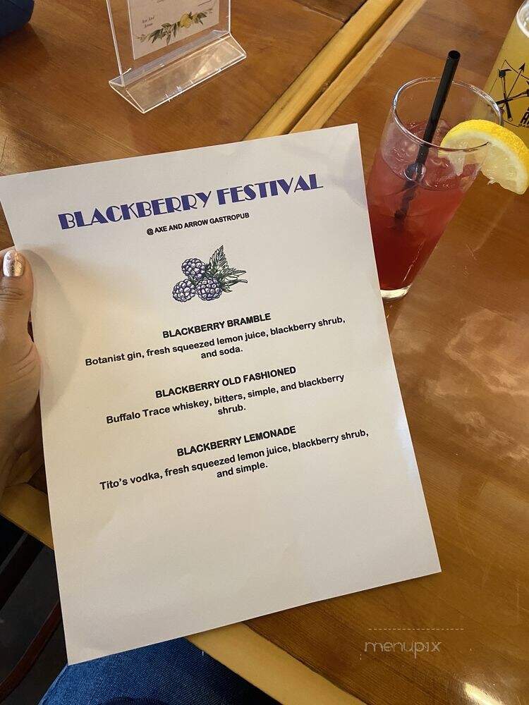 Axe & Arrow - Bremerton, WA menu_pic