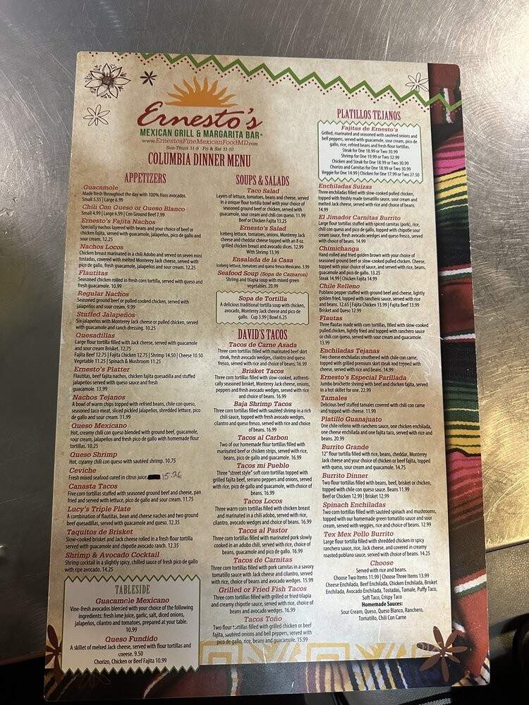 Ernesto's Mexican Grill and Margarita Bar - Daniels, MD