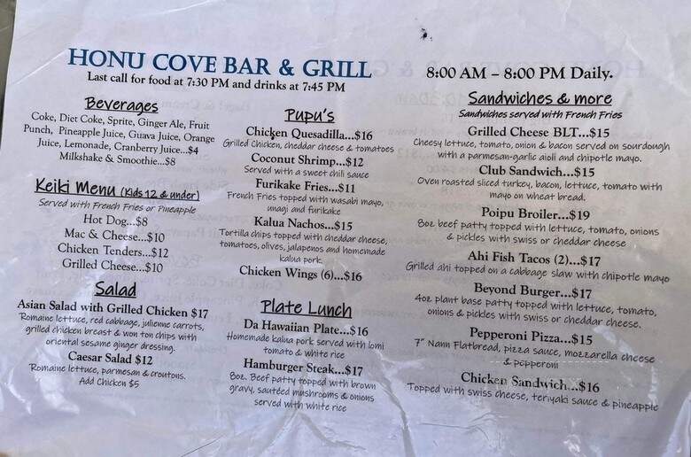 Honu Cove Bar & Grill - Koloa, HI