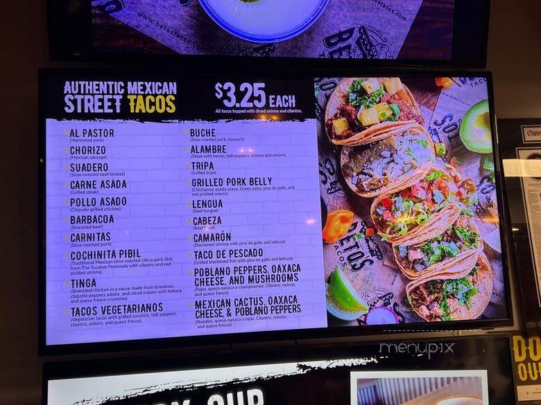 Beto's Tacos - Suwanee, GA menu_pic