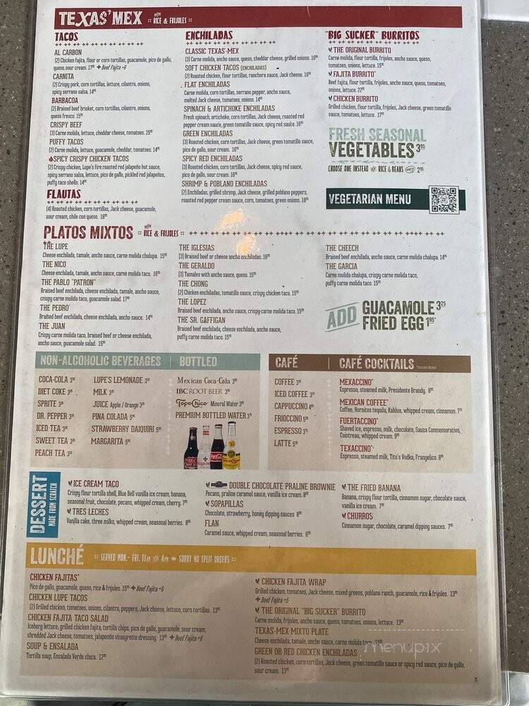 Lupe Tortilla - Irving, TX menu_pic