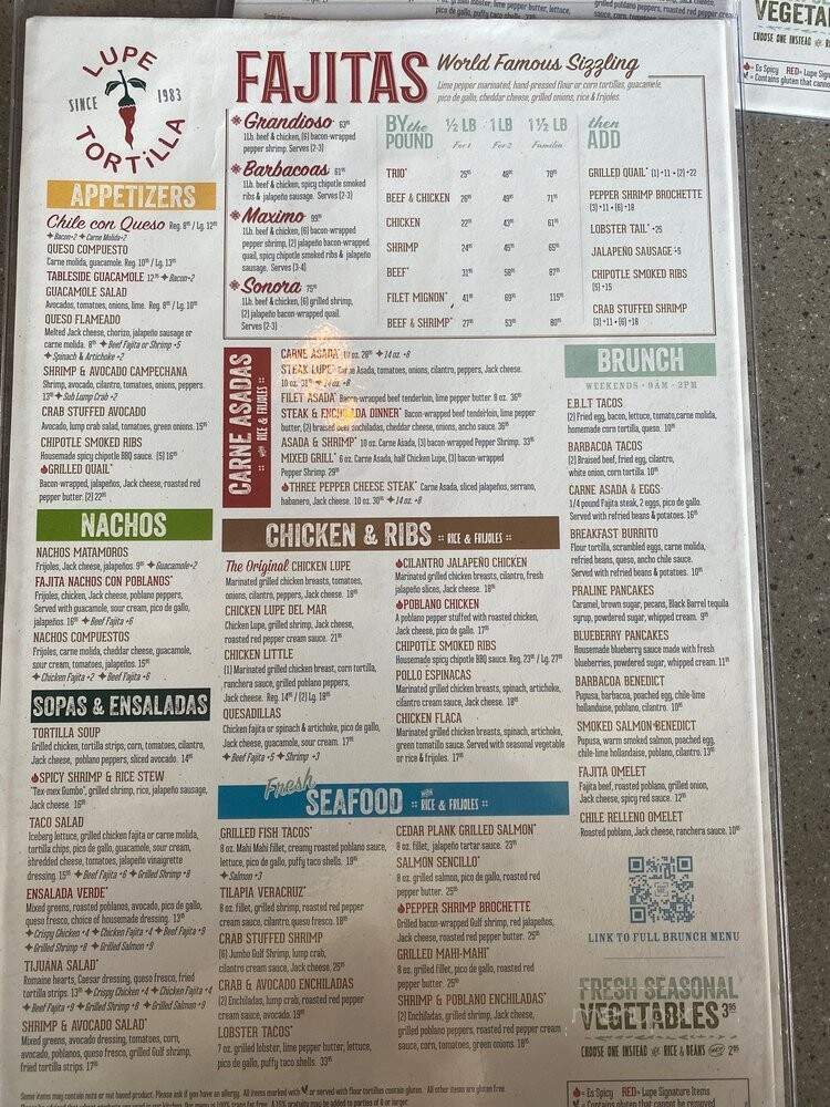 Lupe Tortilla - Irving, TX menu_pic