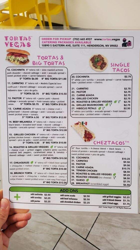 Tortas Vegas - Henderson, NV menu_pic