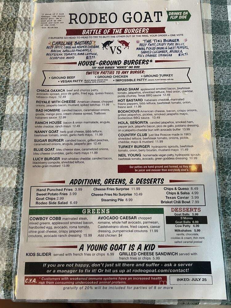 Rodeo Goat - Dallas, TX menu_pic