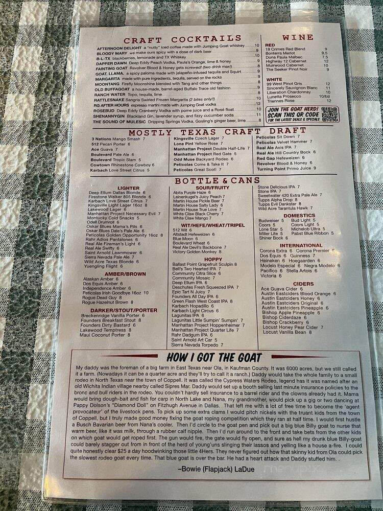 Rodeo Goat - Dallas, TX menu_pic