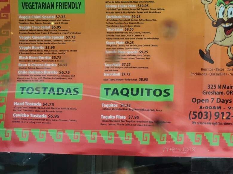 Gresham Burrito Shop - Gresham, OR menu_pic