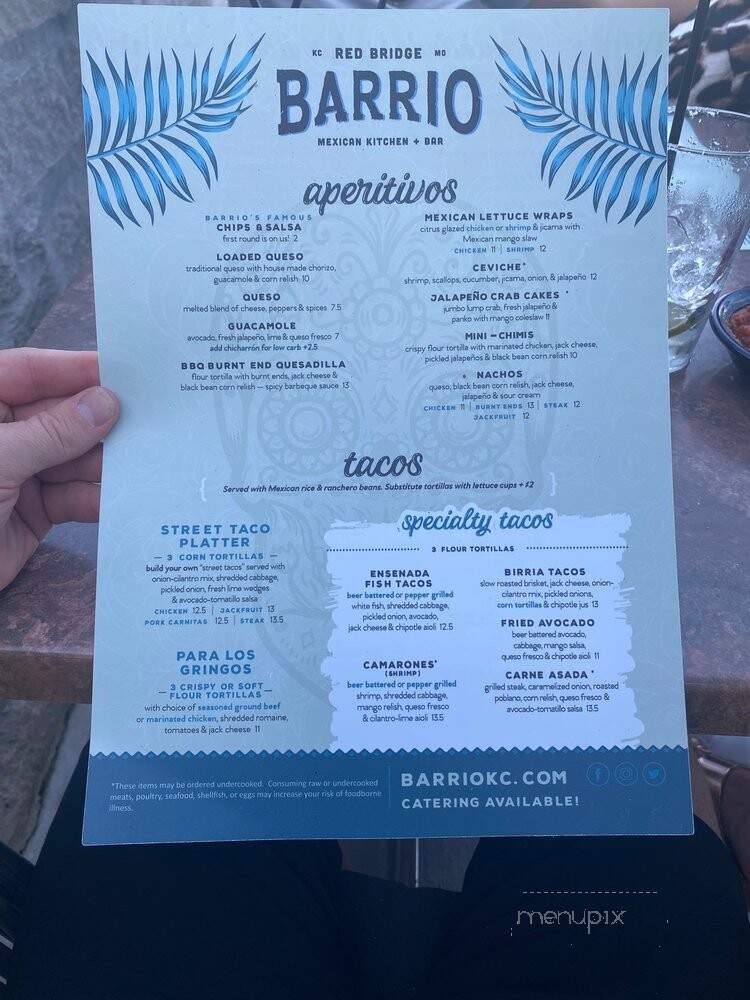 Red Bridge Barrio - Kansas City, MO menu_pic