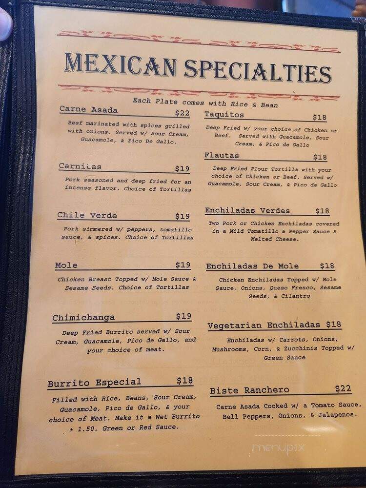 Old Mexico Bar & Grill - Livermore, CA menu_pic